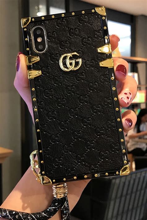 gucci iphone case black leather|Gucci iPhone 11 folio case.